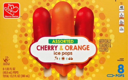 Harris Teeter™ Assorted Cherry & Orange Ice Pops Perspective: front