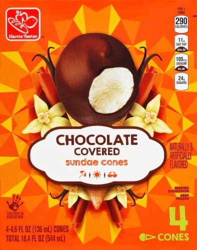 Harris Teeter™ Chocolate Covered Sundae Cones Perspective: front