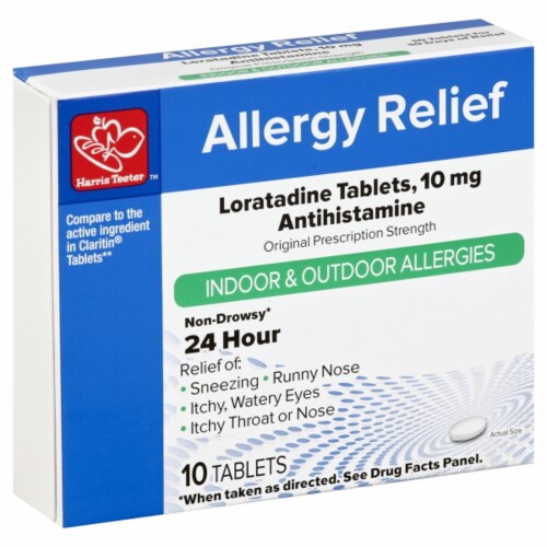 Harris Teeter™ Allergy Relief Loratadine Antihistamine Tablets 10mg Perspective: front