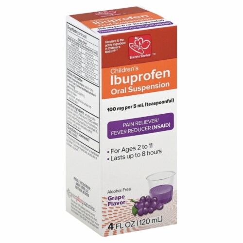 Harris Teeter™ Grape Children's Ibuprofen Pain Reliever Fever Reducer Syrup Perspective: front