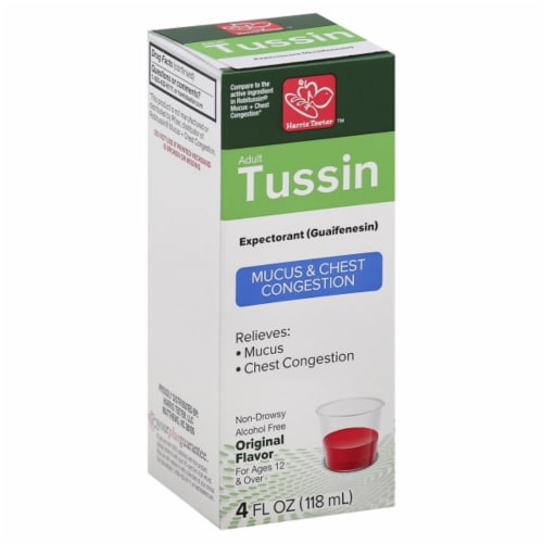Harris Teeter™ Adult Tussin Mucus & Chest Congestion Original Flavor Liquid Perspective: front