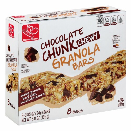 Harris Teeter Chocolate Chunk Chewy Granola Bars Perspective: front