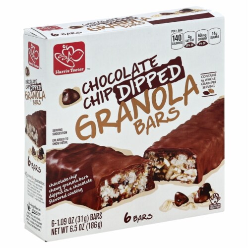 Harris Teeter Chocolate Chip Dipped Granola Bars Perspective: front