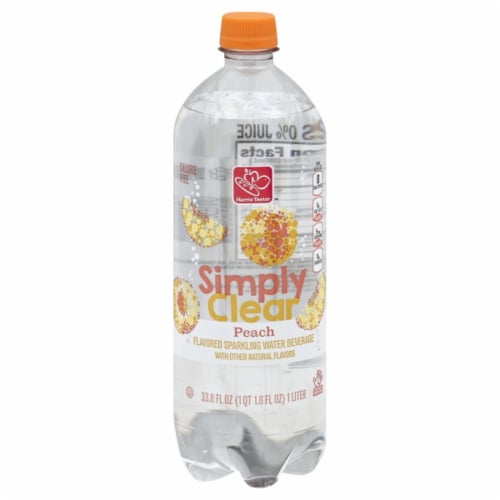 Harris Teeter™ Simply Clear Peach Flavored Sparkling Bottled Water Perspective: front