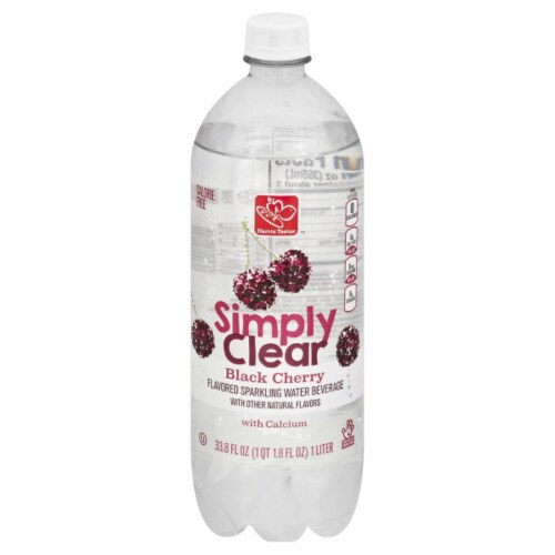 Harris Teeter™ Simply Clear Black Cherry Flavored Sparkling Bottled Water Perspective: front