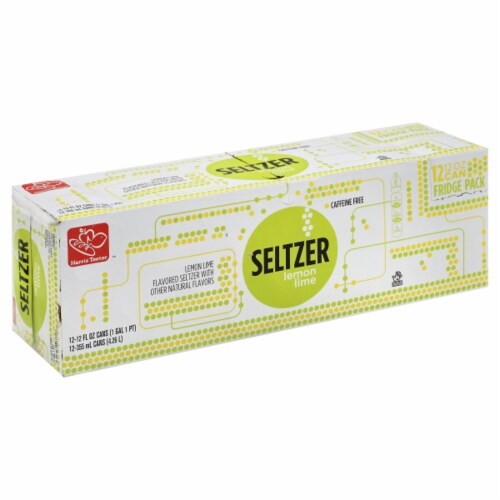 Harris Teeter™ Lemon Lime Flavored Seltzer Water Cans Perspective: front