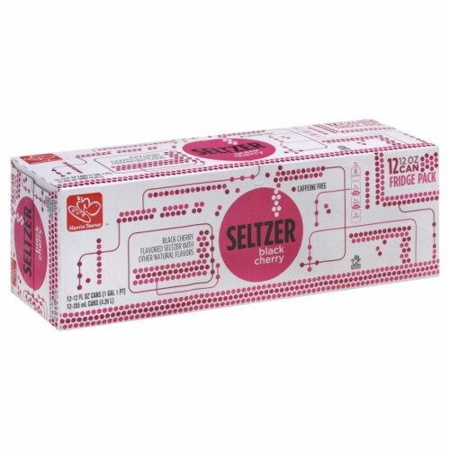 Harris Teeter™ Black Cherry Flavored Seltzer Water Cans Perspective: front