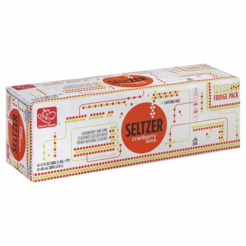 Harris Teeter™ Cranberry Lime Flavored Seltzer Water Cans Perspective: front