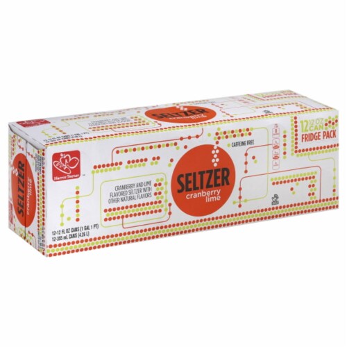 Harris Teeter™ Cranberry Lime Flavored Seltzer Water Cans Perspective: front