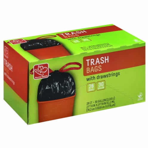 Harris Teeter™ 30 Gallon Drawstring Trash Bags Perspective: front