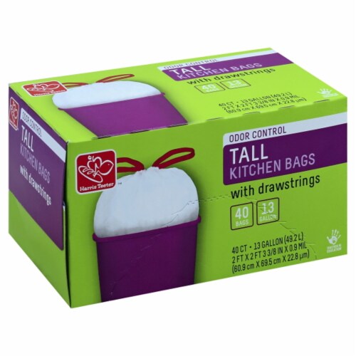 Harris Teeter™ Odor Control Tall 13 Gallon Drawstring Kitchen Trash Bags