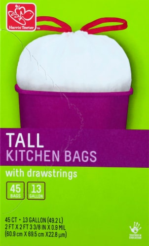 Hefty Strong 33-Gallon Trash Can Liner Extra Large Drawstring Trash Bags,  20 ct - Harris Teeter