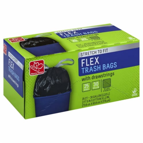 Harris Teeter™ Flex 30 Gallon Drawstring Trash Bags, 25 ct - Harris Teeter