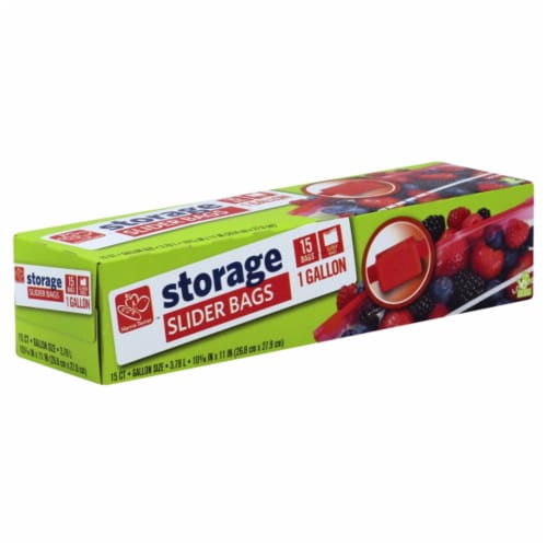 Ziploc Brand Gallon Slider Storage Bags with Power Shield Technology, 15 ct  - Harris Teeter