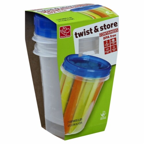 Harris Teeter™ Twist & Store Containers & Lids - 2 Pack Perspective: front