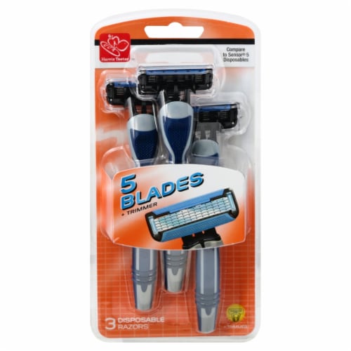 Harris Teeter™ Men's Five Blade Disposable Razors With Trimmer Perspective: front