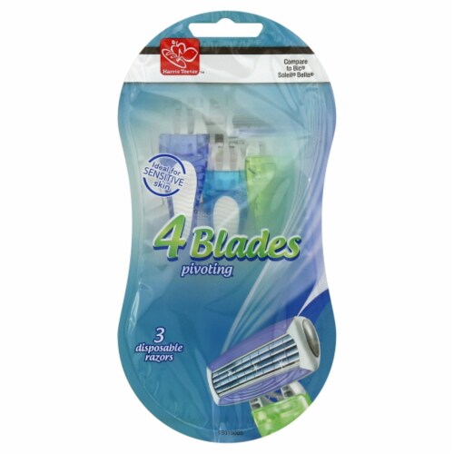 Harris Teeter™ Women's 4-Blade Pivoting Disposable Razors Perspective: front
