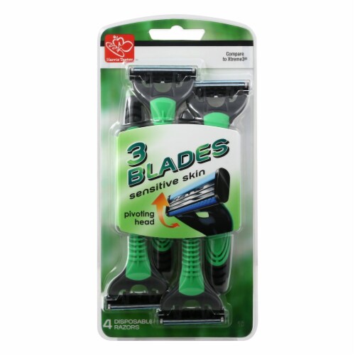 Harris Teeter™ Men's Three Blade Disposable Razors For Sensitive Skin Perspective: front