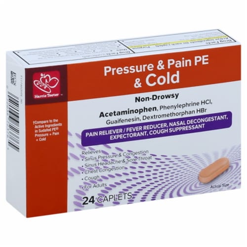 Harris Teeter™ Pressure & Pain PE & Cold Caplets Perspective: front
