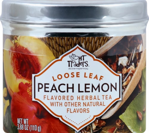HT Traders™ Loose Leaf Peach Lemon Herbal Tea Perspective: front