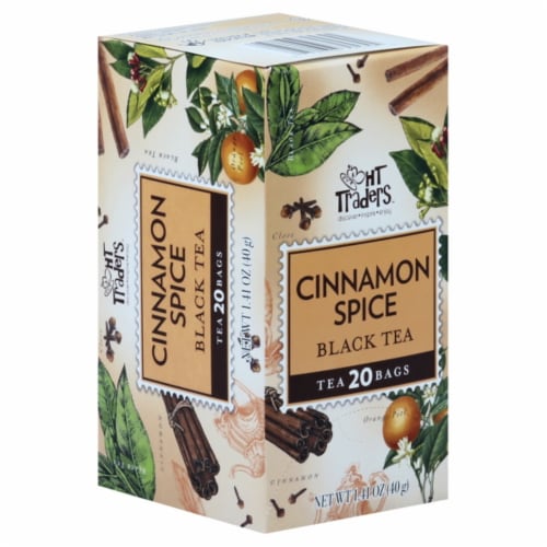 HT Traders™ Cinnamon Spice Black Tea Bags Perspective: front