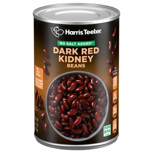 Harris Teeter® No Salt Added Dark Red Kidney Beans Perspective: front