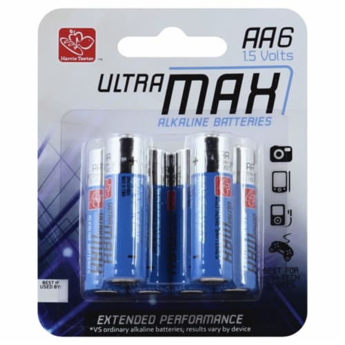 Harris Teeter Ultra Max Alkaline AA  Batteries - 6 Pack Perspective: front