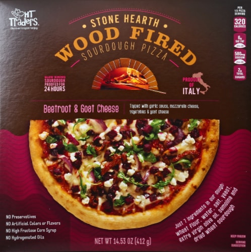 Harris Teeter Stone Hearth Beetroot & Goat Cheese Wood Fired Sourdough Frozen Pizza Perspective: front
