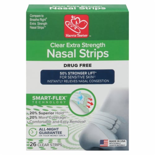 Breathe Right Extra Clear Nasal Strips for Sensitive Skin - 26 Strips