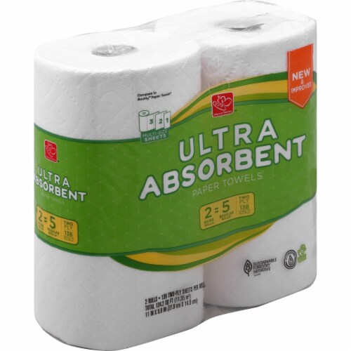 HT Tradersâ„¢ Ultra Absorbent Two-Ply Multi-Size Sheets Paper Towels Perspective: front