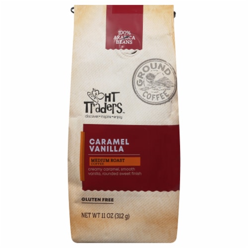 HT Traders™ Caramel Vanilla Medium Roast Ground Coffee Perspective: front