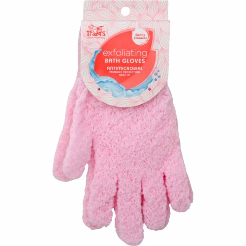 HT Traders™ Antimicrobial Exfoliating Bath Gloves Perspective: front