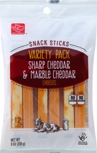 Harris Teeter™ Sharp Cheddar & Marble Cheddar Cheese Snack Sticks Perspective: front