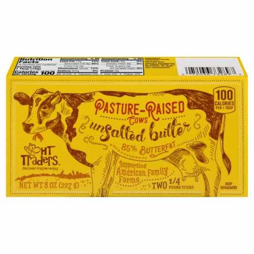 HT Traders™ Pasture-Raised Cows Unsalted Butter Sticks, 2 ct / 8 oz -  Harris Teeter