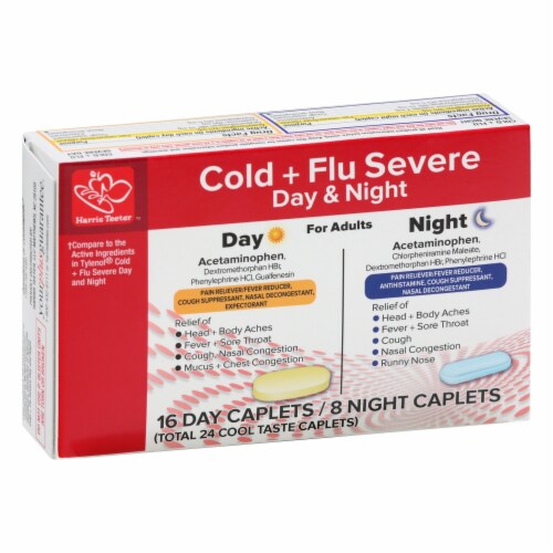 Harris Teeter™ Cold & Flu Severe Day/Night Caplets Perspective: front