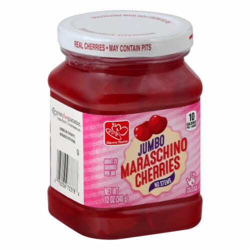 Harris Teeter™ Stem Free Jumbo Maraschino Cherries Perspective: front