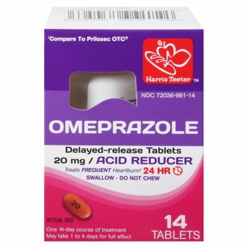 Harris Teeter™ Omeprazole Acid Reducer Tablets Perspective: front
