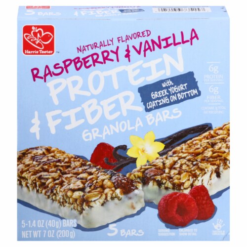 Harris Teeter™ Raspberry Vanilla Protein & Fiber Granola Bar Perspective: front