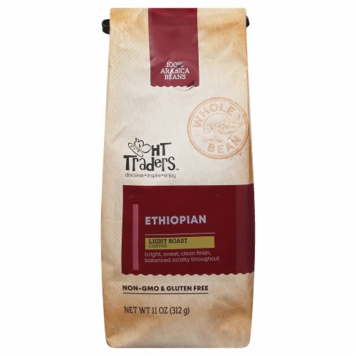 HT Traders™ Ethiopian Light Roast Whole Bean Coffee Perspective: front