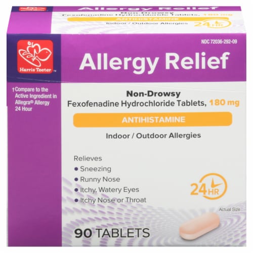 Harris Teeter™ Fexofenadine HCI 180mg Allery Relief Tablets Perspective: front