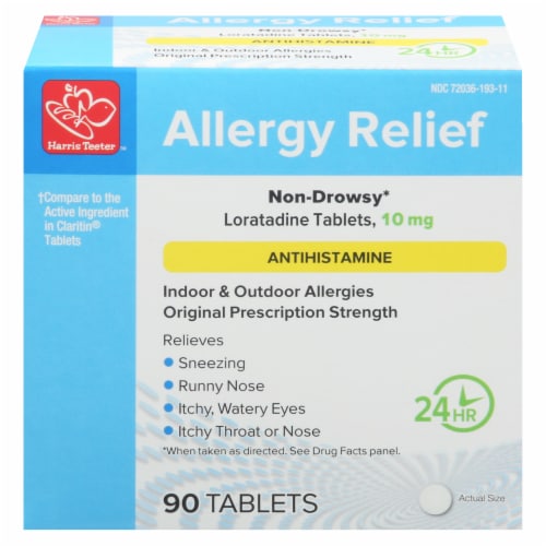 Harris Teeter™ Non Drowsy Allergy Relief Loratadine Tablets 10 mg Perspective: front