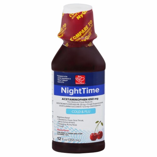 Harris Teeter™ Cherry NightTime Cold & Flu Relief Liquid Perspective: front