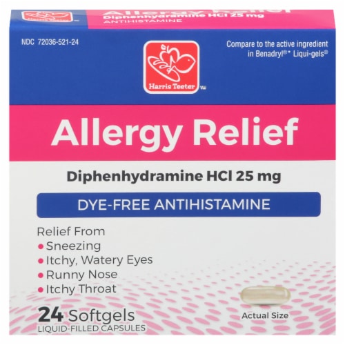 Harris Teeter Allergy Relief Softgels Perspective: front