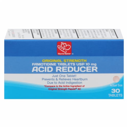Harris Teeter™ Original Strength Famotidin Acid Reducer Tablets Perspective: front