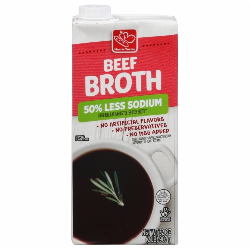 Harris Teeter™ 50% Less Sodium Beef Broth Perspective: front