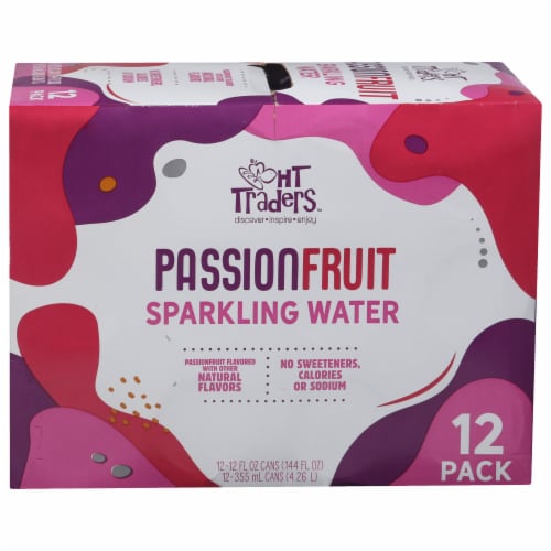HT Traders® Passionfruit Flavored Sparkling Water Cans Perspective: front