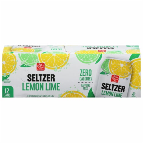 Harris Teeter™ Lemon Lime Flavored Seltzer Water Cans Perspective: front