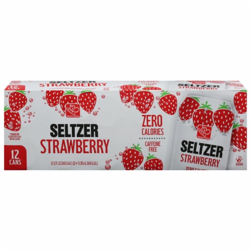 Harris Teeter™ Strawberry Flavored Seltzer Water Cans