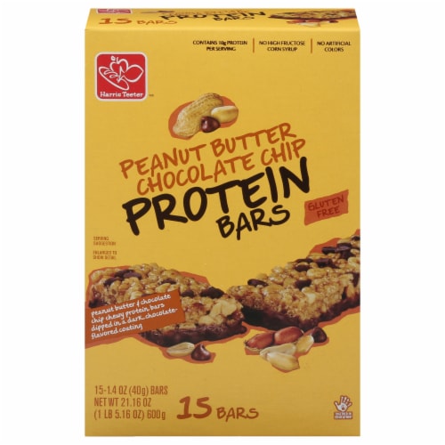 Harris Teeter Peanut Butter Chocolate Chip Protein Energy Bars Perspective: front