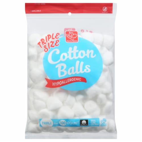 Harris Teeter™ Hypoallergenic Triple Size Cotton Balls Perspective: front